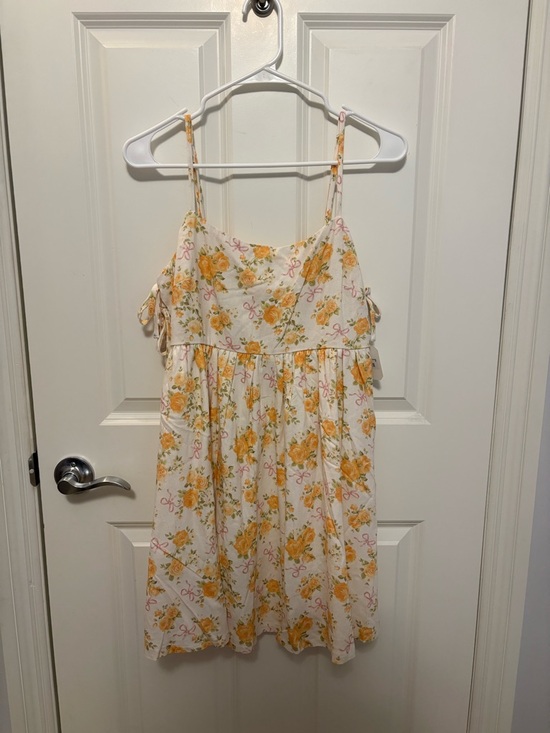 Altar'd State Dresses & Skirts - Altar'd State Cream Mini Dress with Yellow Floral Print